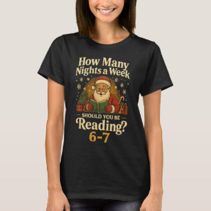 Lustiger Weihnachtsmann liest 67 Meme Tee Weihnach