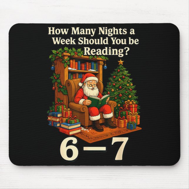 Lustiger Weihnachtsmann liest 67 Meme Tee Weihnach Mousepad (Vorne)