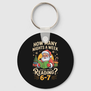 Lustiger Weihnachtsmann liest 67 Meme Tee Weihnach Schlüsselanhänger