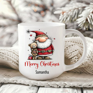 Lustiger Weihnachtsmann Minimalistischer Kaffeebec Kaffeetasse