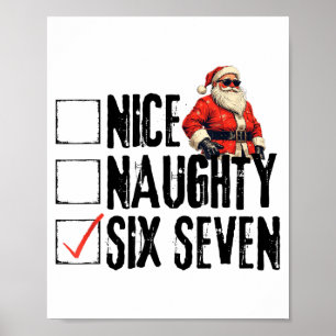 Lustiger Weihnachtsmann Nett Böse Sechs Sieben Mem Poster