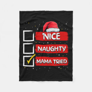 Lustiger Weihnachtsmann Netter Böser Mama Versucht Fleecedecke