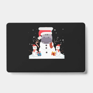 Lustiger Weihnachtsmann Nilpferd Weihnachten Schne Ausweis