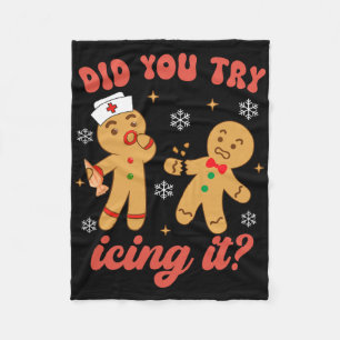 Lustiger Weihnachtsmann-Nurse-Gingerbread-Mann-Has Fleecedecke