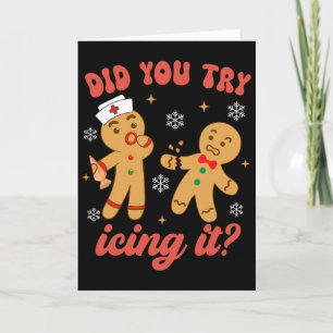 Lustiger Weihnachtsmann-Nurse-Gingerbread-Mann Has Karte