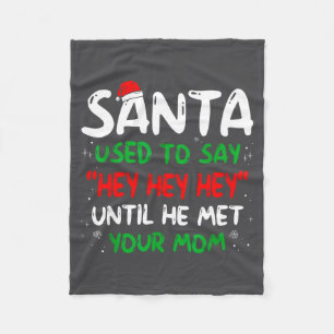 Lustiger Weihnachtsmann pflegte Hey Hey Hey zu sag Fleecedecke