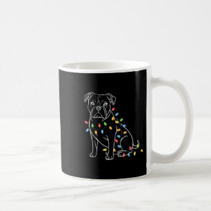 Lustiger Weihnachtsmann Pitbull Weihnachtsbeleucht Kaffeetasse