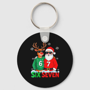Lustiger Weihnachtsmann Rentier 6 7 Weihnachten Me Schlüsselanhänger