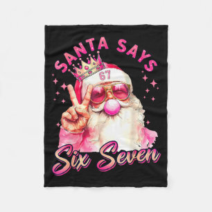 Lustiger Weihnachtsmann sagt sechs sieben Weihnach Fleecedecke