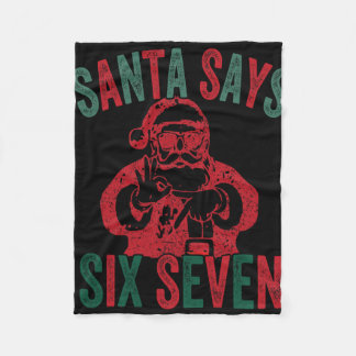 Lustiger Weihnachtsmann sagt sechs sieben Weihnach Fleecedecke