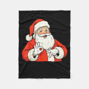 Lustiger Weihnachtsmann sagt sechs sieben Weihnach Fleecedecke