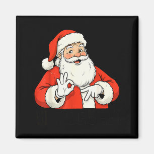 Lustiger Weihnachtsmann sagt sechs sieben Weihnach Magnet