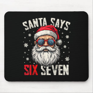 Lustiger Weihnachtsmann sagt sechs sieben Weihnach Mousepad