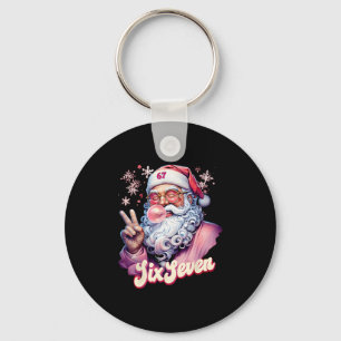 Lustiger Weihnachtsmann sagt sechs sieben Weihnach Schlüsselanhänger