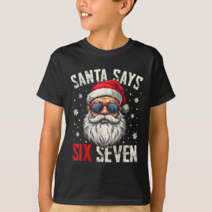 Lustiger Weihnachtsmann sagt sechs sieben Weihnach T-Shirt
