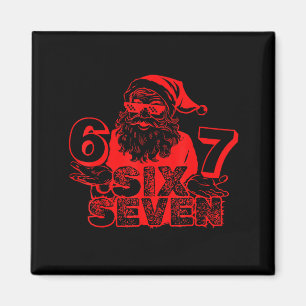 Lustiger Weihnachtsmann sagt Six Seven Xmas 6 7 Me Magnet