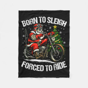Lustiger Weihnachtsmann Santa auf Motorrad Fahrrad Fleecedecke
