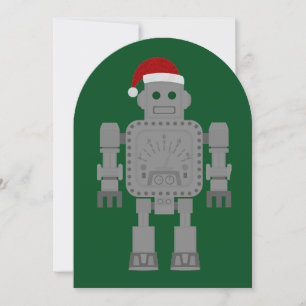 lustiger Weihnachtsmann Santa Claus Roboter Einladung