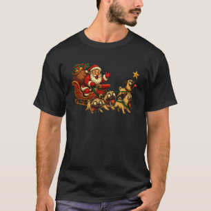 Lustiger Weihnachtsmann-Schlitten-Mops-Hund-Meme-W T-Shirt