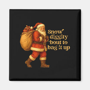 Lustiger Weihnachtsmann Schnee Diggity Wird Es Ein Magnet