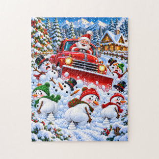 Lustiger Weihnachtsmann Schneepflug und kackende S