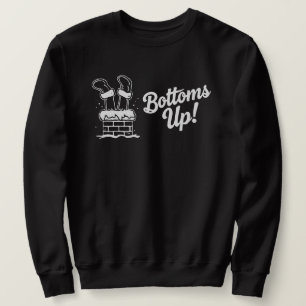 Lustiger Weihnachtsmann-Schornstein "Prost" Sweatshirt