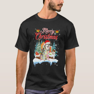 Lustiger Weihnachtsmann Sibirischer Husky Frohe We T-Shirt