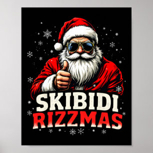 Lustiger Weihnachtsmann Snowboard Weihnachten Feie Poster