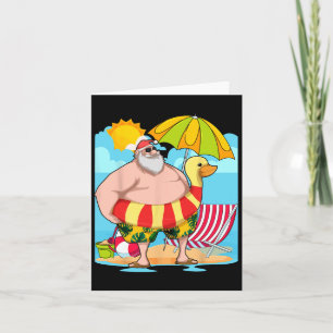Lustiger Weihnachtsmann Sommer Hawaiianischer Trop Karte