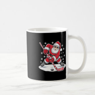 Lustiger Weihnachtsmann spielt Eishockey Xmas Spor Kaffeetasse
