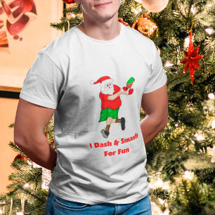 Lustiger Weihnachtsmann spielt Pickleball, ich stü T-Shirt