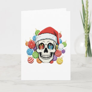 Lustiger Weihnachtsmann-Totenkopf-Gotischer-Christ Karte