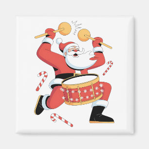 Lustiger Weihnachtsmann-Trommler hässliches Weihna Magnet