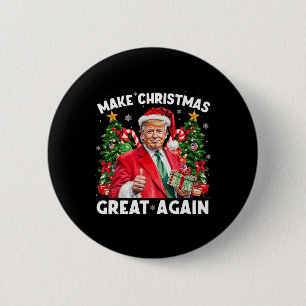 Lustiger Weihnachtsmann Trump 2025 Mach Weihnachte Button