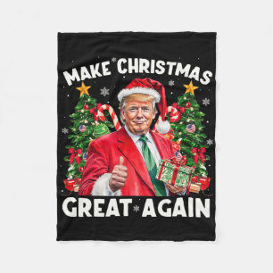 Lustiger Weihnachtsmann Trump 2025 Mach Weihnachte Fleecedecke