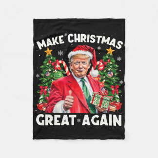 Lustiger Weihnachtsmann Trump 2025 Mach Weihnachte Fleecedecke