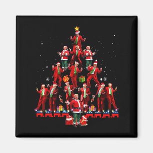 Lustiger Weihnachtsmann Trump Tanz Baum Weihnachte Magnet