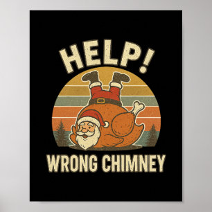 Lustiger Weihnachtsmann Truthahn Weihnachten Ernte Poster