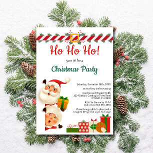 Lustiger Weihnachtsmann und Mrs. Claus Ho Ho Ho We Einladung