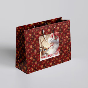 Lustiger Weihnachtsmann und Rudolph Kinder Weihnac Große Geschenktüte
