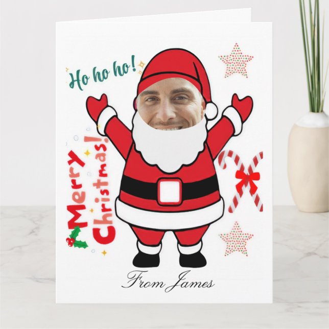 Lustiger Weihnachtsmann Weihnachten Karte (Vorderseite)