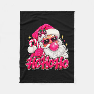 Lustiger Weihnachtsmann Weihnachten rosa Sonnenbri Fleecedecke