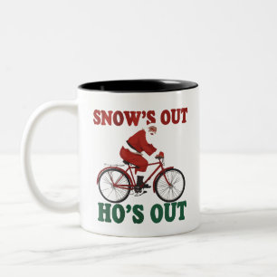 Lustiger Weihnachtsmann Weihnachten Santa's Out Ho Zweifarbige Tasse