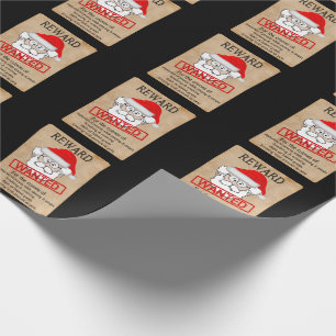Lustiger Weihnachtsmann wollte Plakat Geschenkpapier