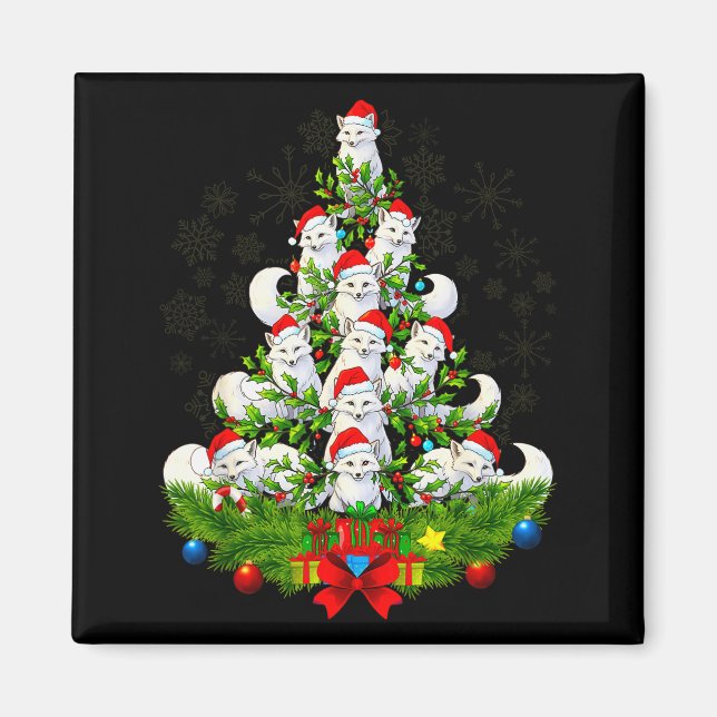 Lustiger Weihnachtsmann Xmas Arktischer Fuchs Weih Magnet (Vorne)