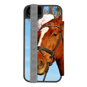 Lustiger Weihnachtsmannhut Pferd Weihnachten Incipio Watson™ iPhone 5 Geldbörsen Hülle