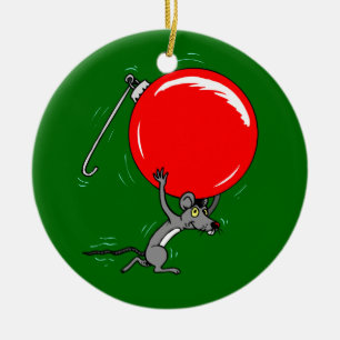 Lustiger WeihnachtsmäuseCartoon Keramikornament