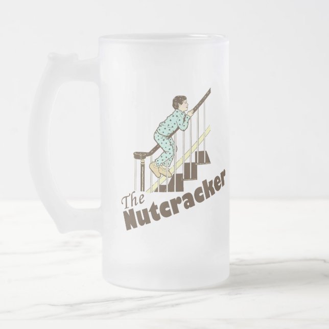 Lustiger Weihnachtsnussknacker Mattglas Bierglas (Links)