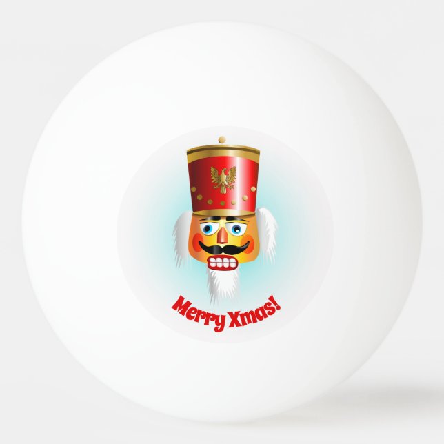 Lustiger Weihnachtsnussknacker Tischtennisball (Vorderseite)