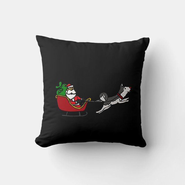 Lustiger WeihnachtsPferdeschlitten und heiserer Kissen (Vorderseite)